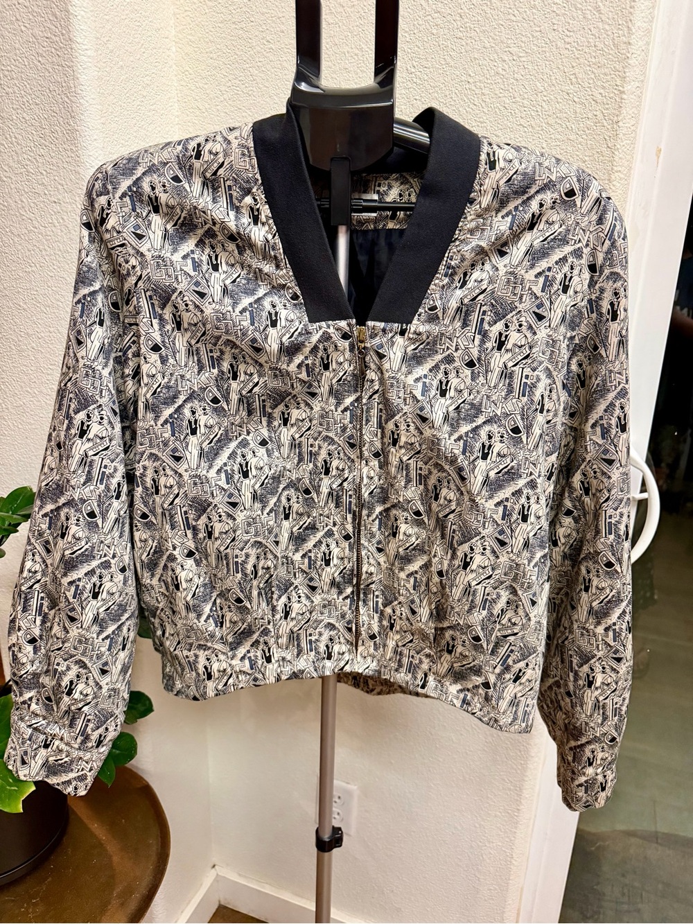 Vintage 90s Z Haley Golf Links All Over Print Bomber Jacket M GolfCore Preppy